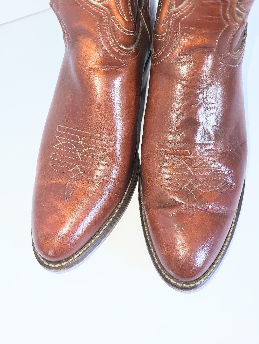 Vintage acme Cowboy Boots 1970's Genuine Leather Western Flame 7 C - Picture 9 of 16